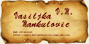 Vasiljka Mankulović vizit kartica
